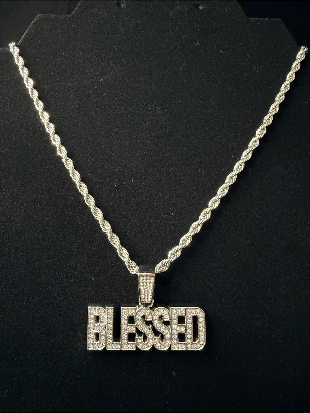 Silver Plated Rope Necklace 